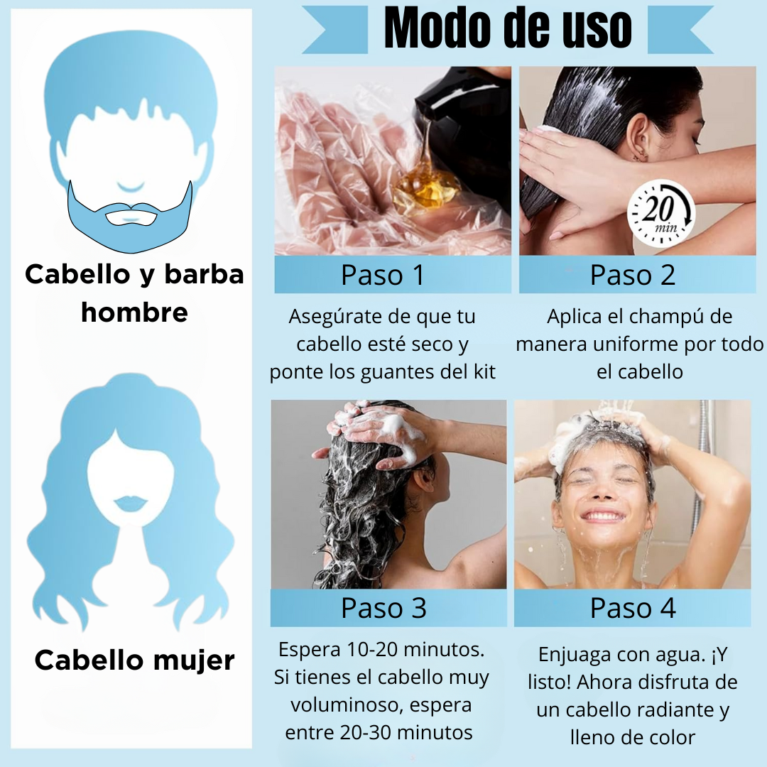 Champú 500ML Cubre Canas 3 en 1 + Peine Desenredante Profesional de Regalo